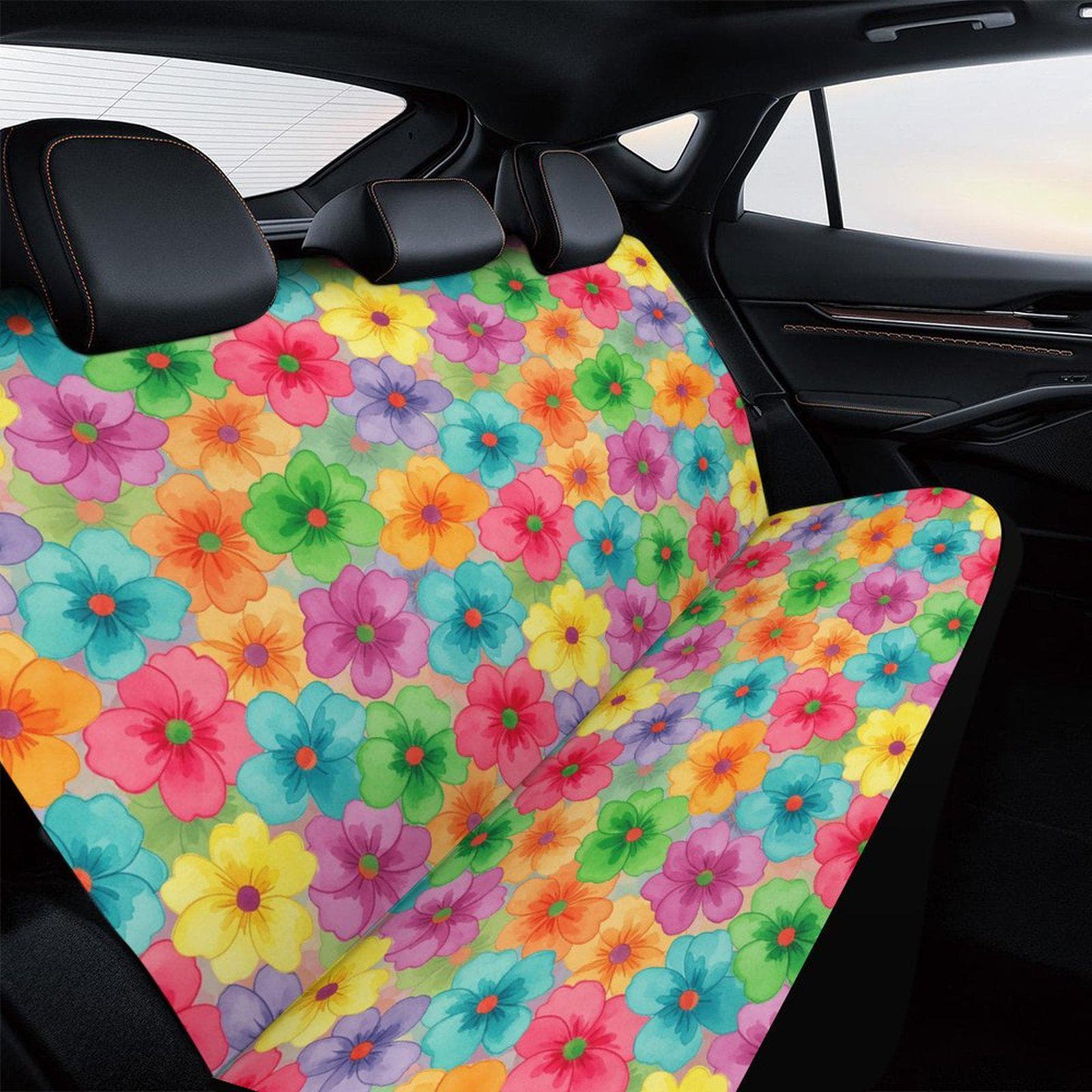 Floral Car Seat Cover Back Seat | Polyester Spandex | Universal Fit