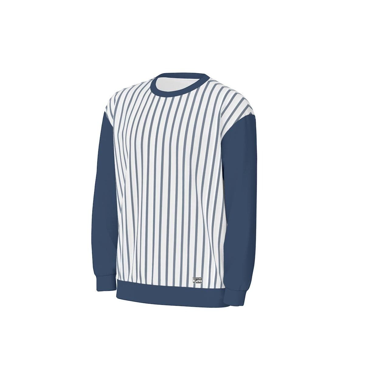 Urban Pinstripe Dropped Shoulder Sweatshirt | Unisex Loose Fit Long Sleeve Crewneck Tee | Stylish Rebel Pullover