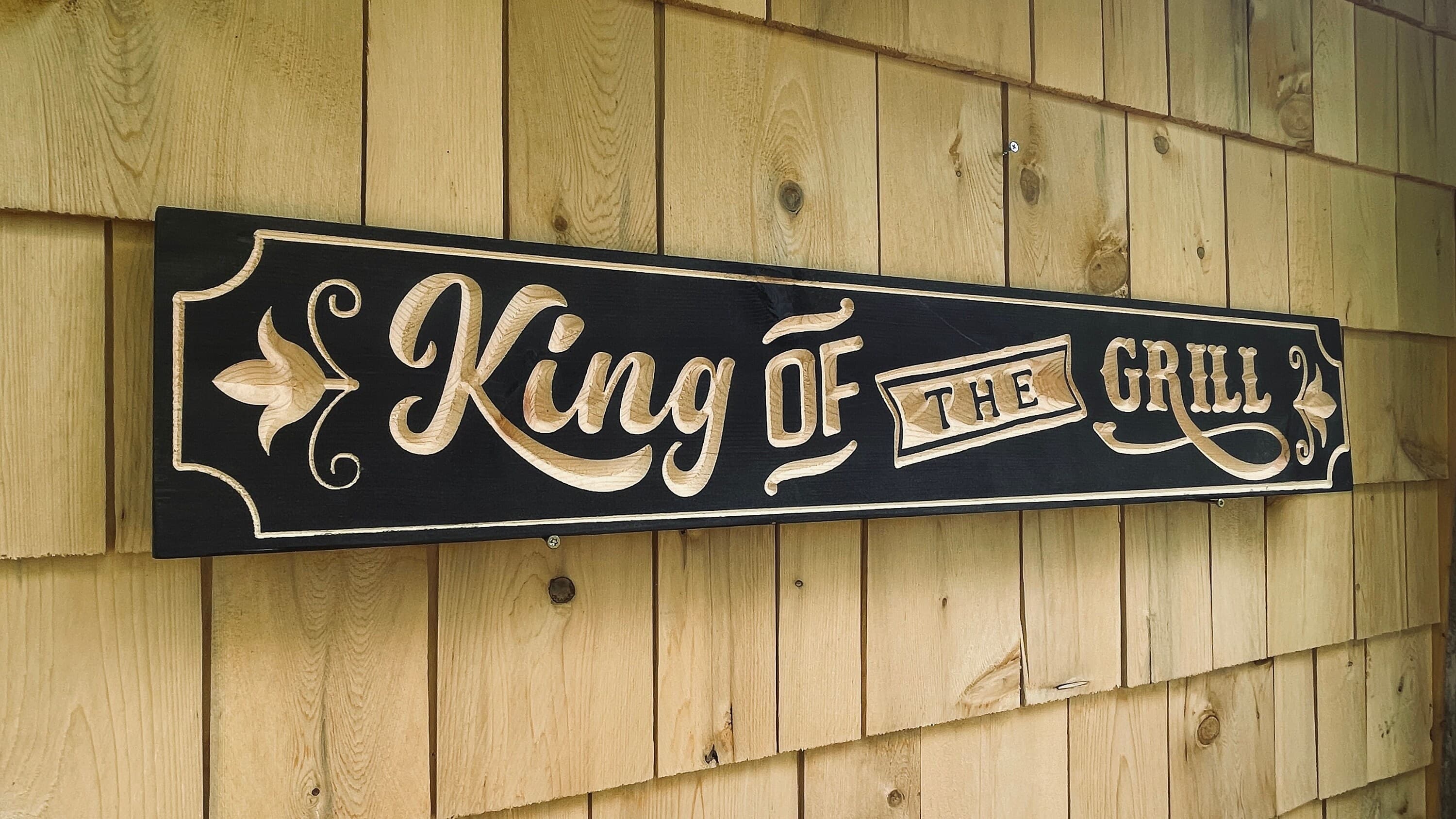 King of the Grill Carved Real Pine Wooden Sign