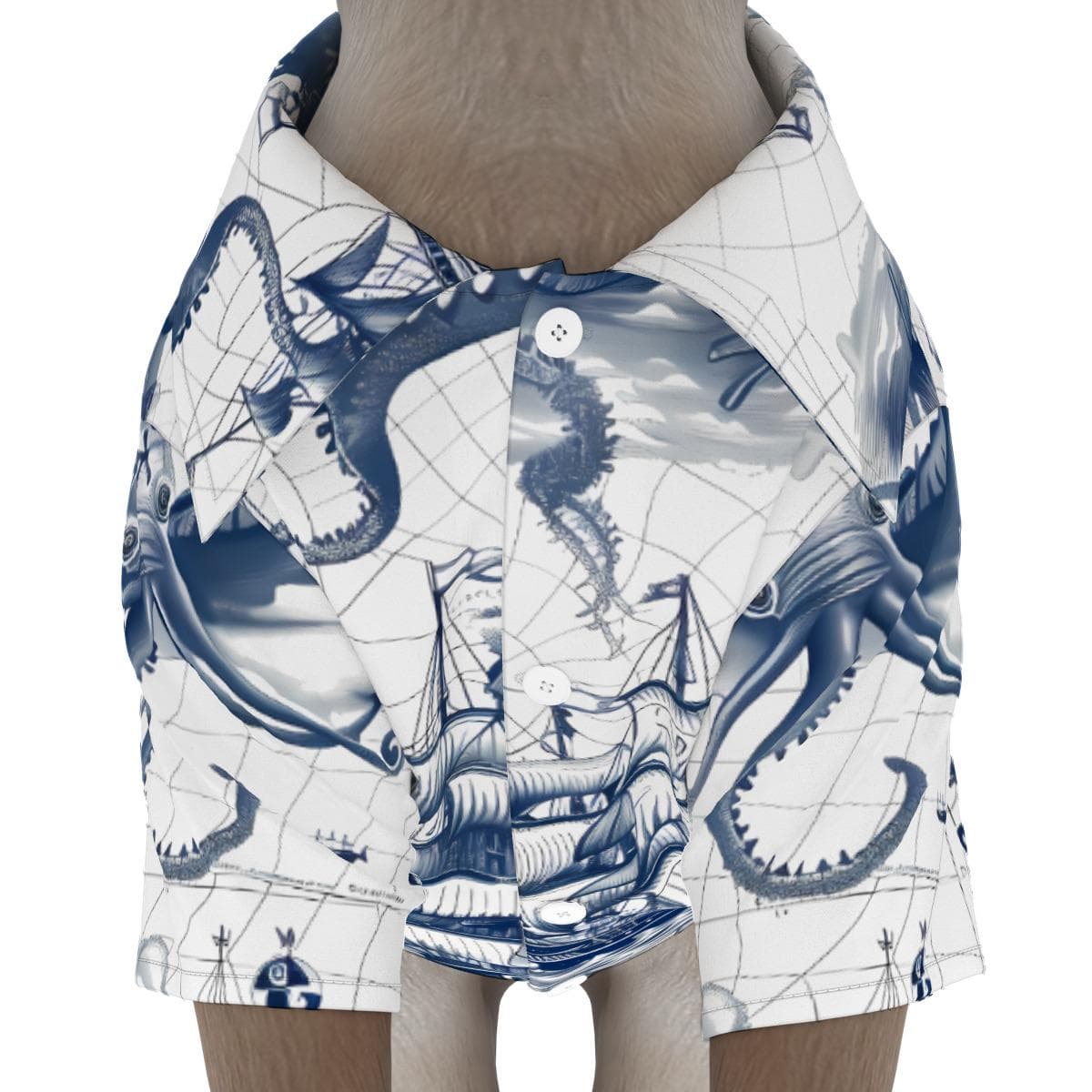 Nautical Pet Hawaiian Shirt | Dog & Cat Beachwear | Four-Way Stretch