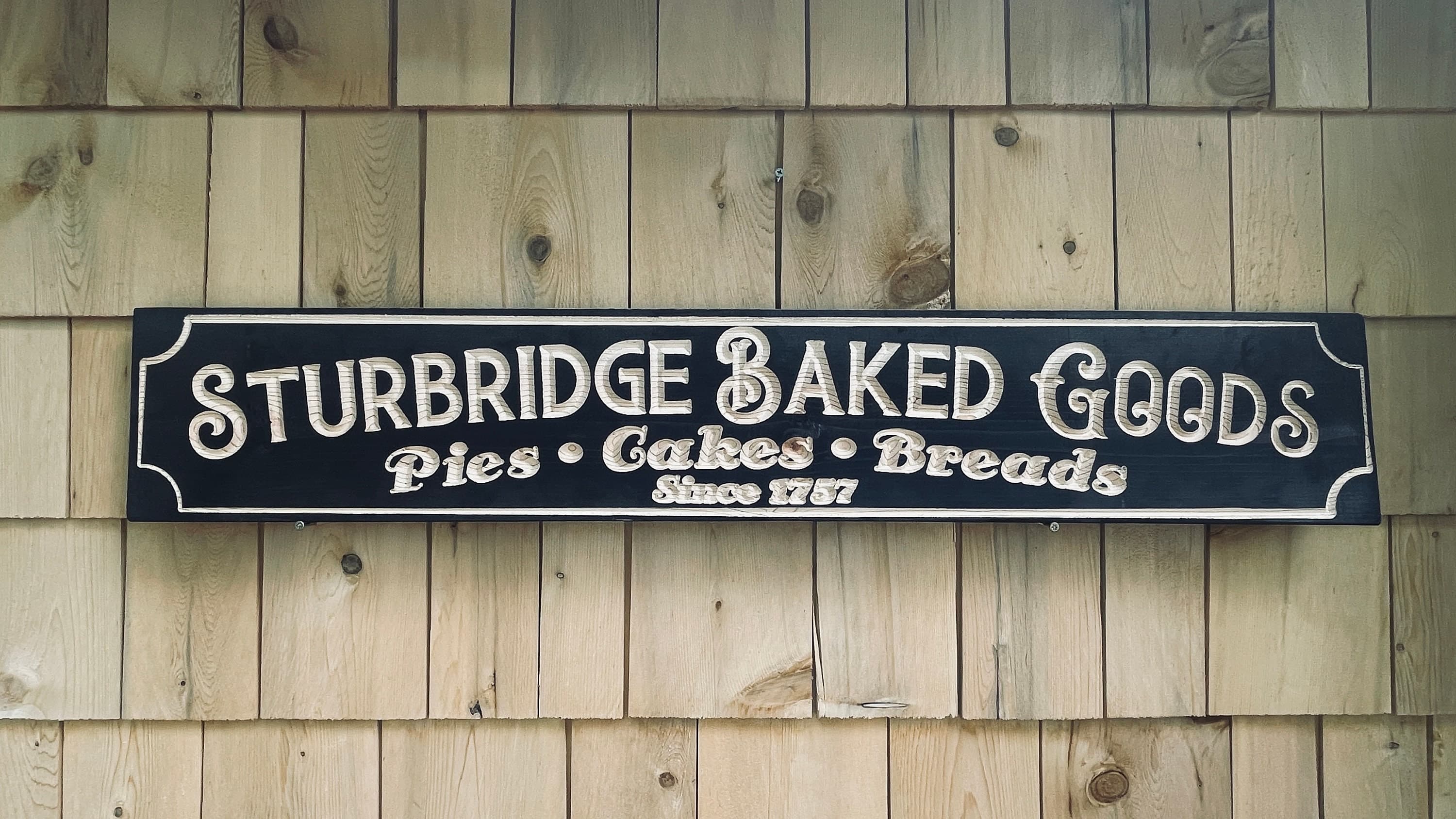 Sturbridge Baked Goods Carved Real Pine Wooden Sign