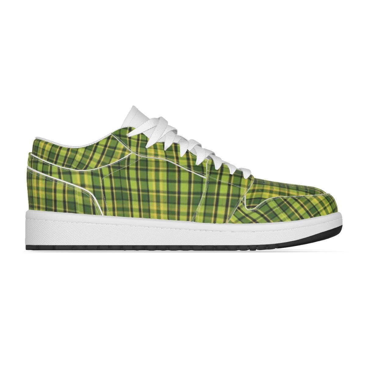 Westy Green Plaid Men's Casual Sneakers – Soft, Stylish, and Anti-Slip