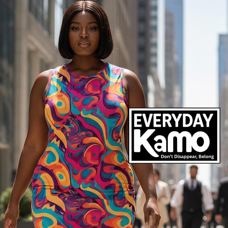 Plus Size Bodycon Dress | Vibrant Swirl Print One Shoulder