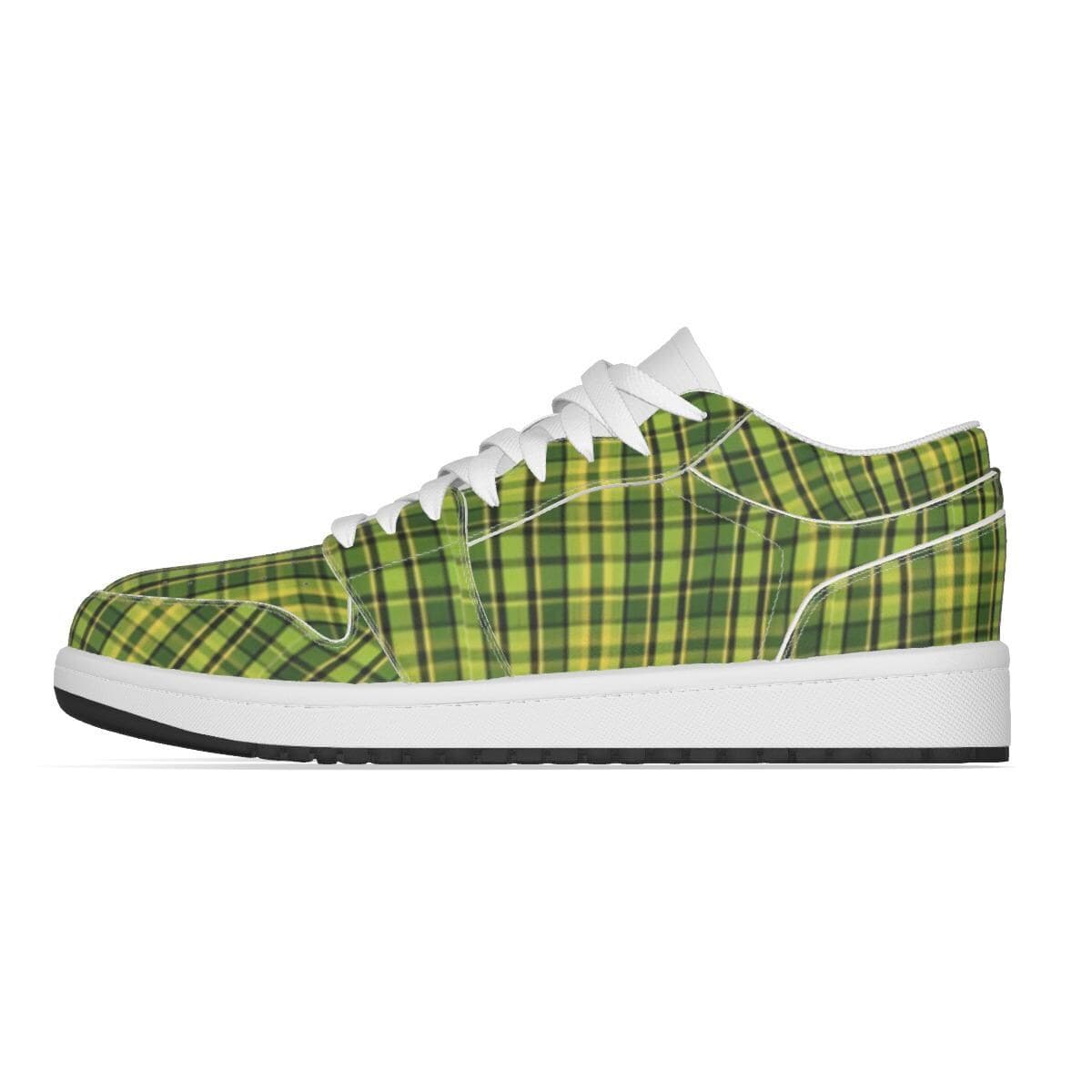 Westy Green Plaid Men's Casual Sneakers – Soft, Stylish, and Anti-Slip