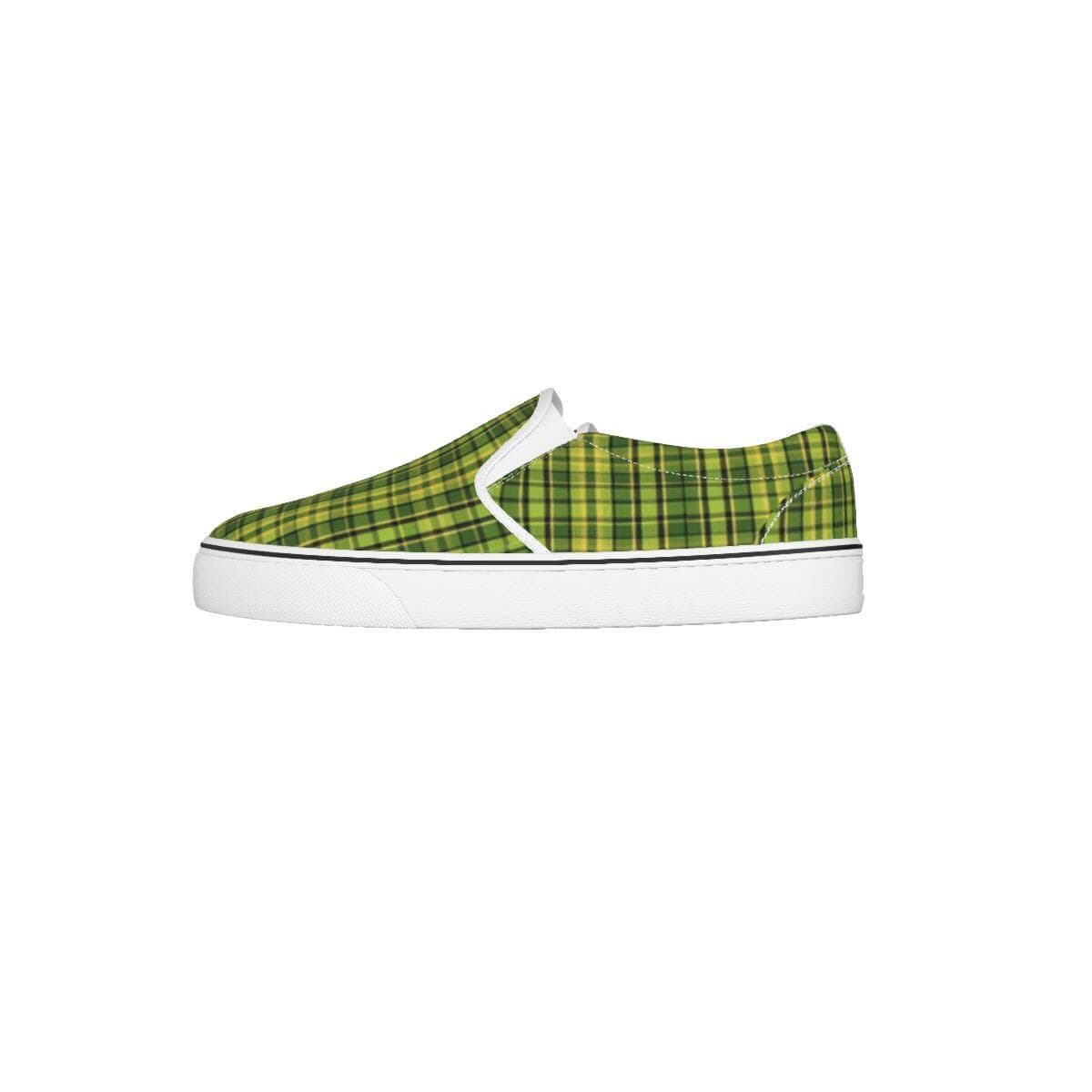 Westy Green Plaid Kids Slip-On Sneakers – Camper Van Road Trip Style