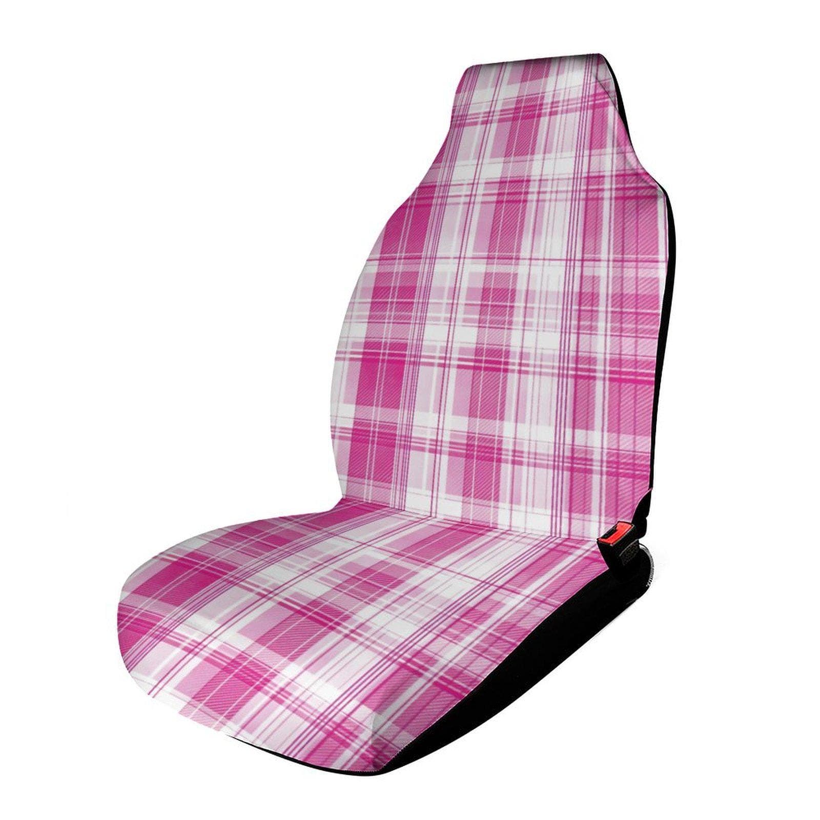 Pink Plaid Car Seat Protector | Universal Fit | Polyester Sponge Cover