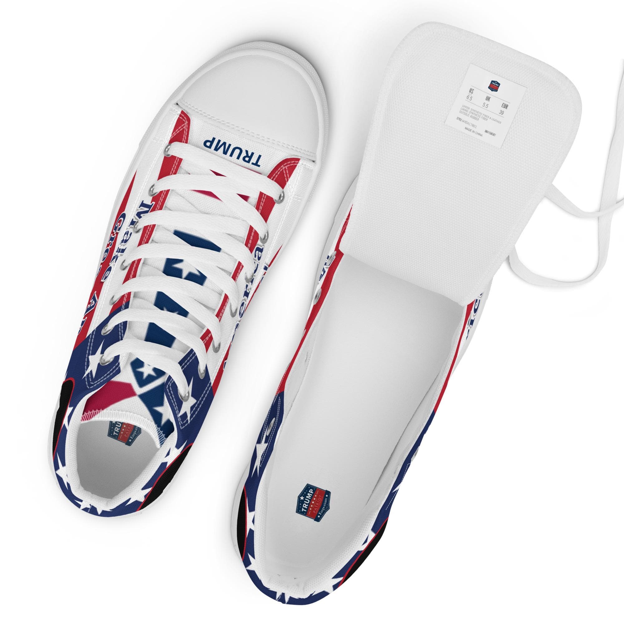 Trump 2025 Inauguration High-Top Sneakers: MAGA American Flag Shoes