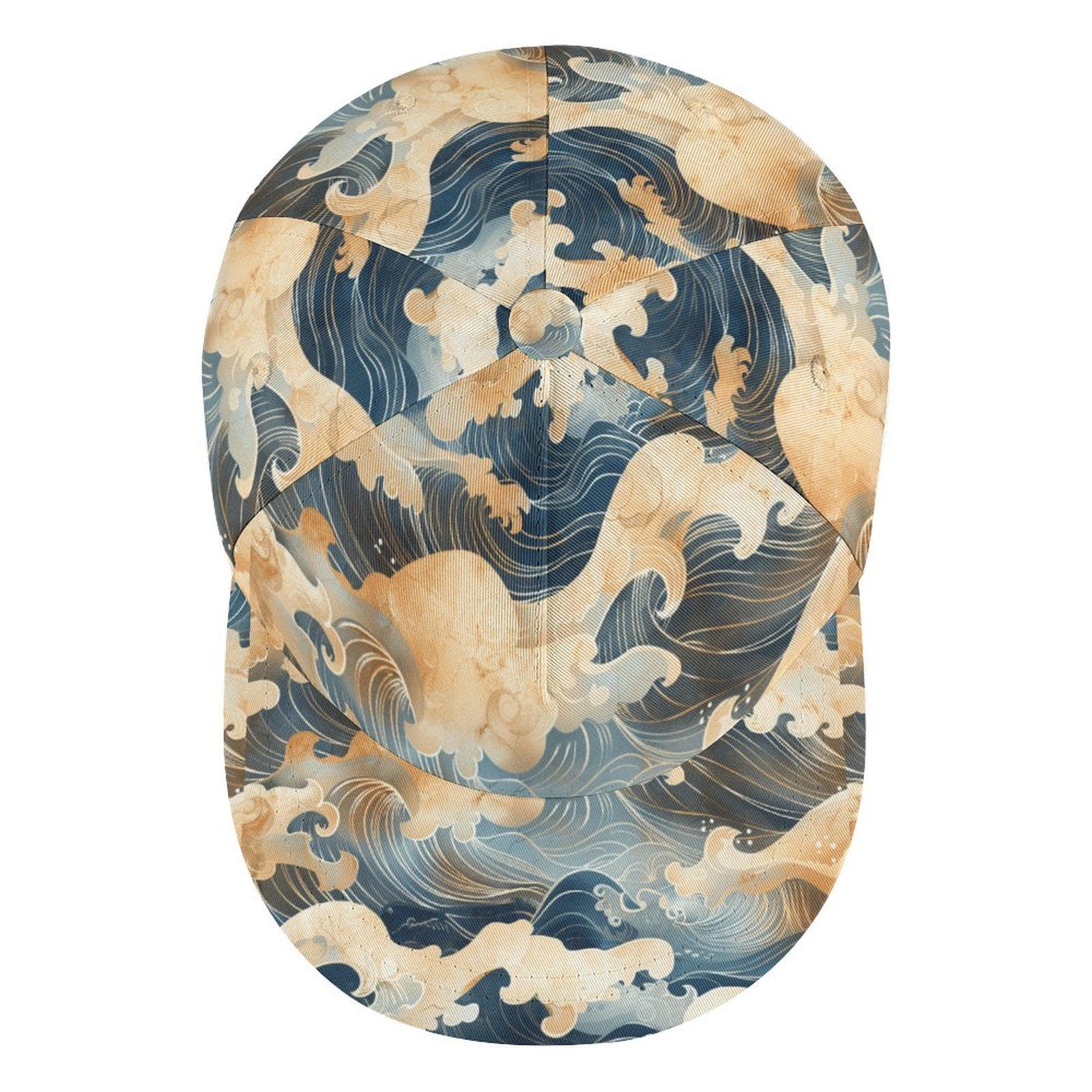 Everyday Kamo Japanese Wave Snapback Hat | Ocean Art Unisex Adjustable Cap