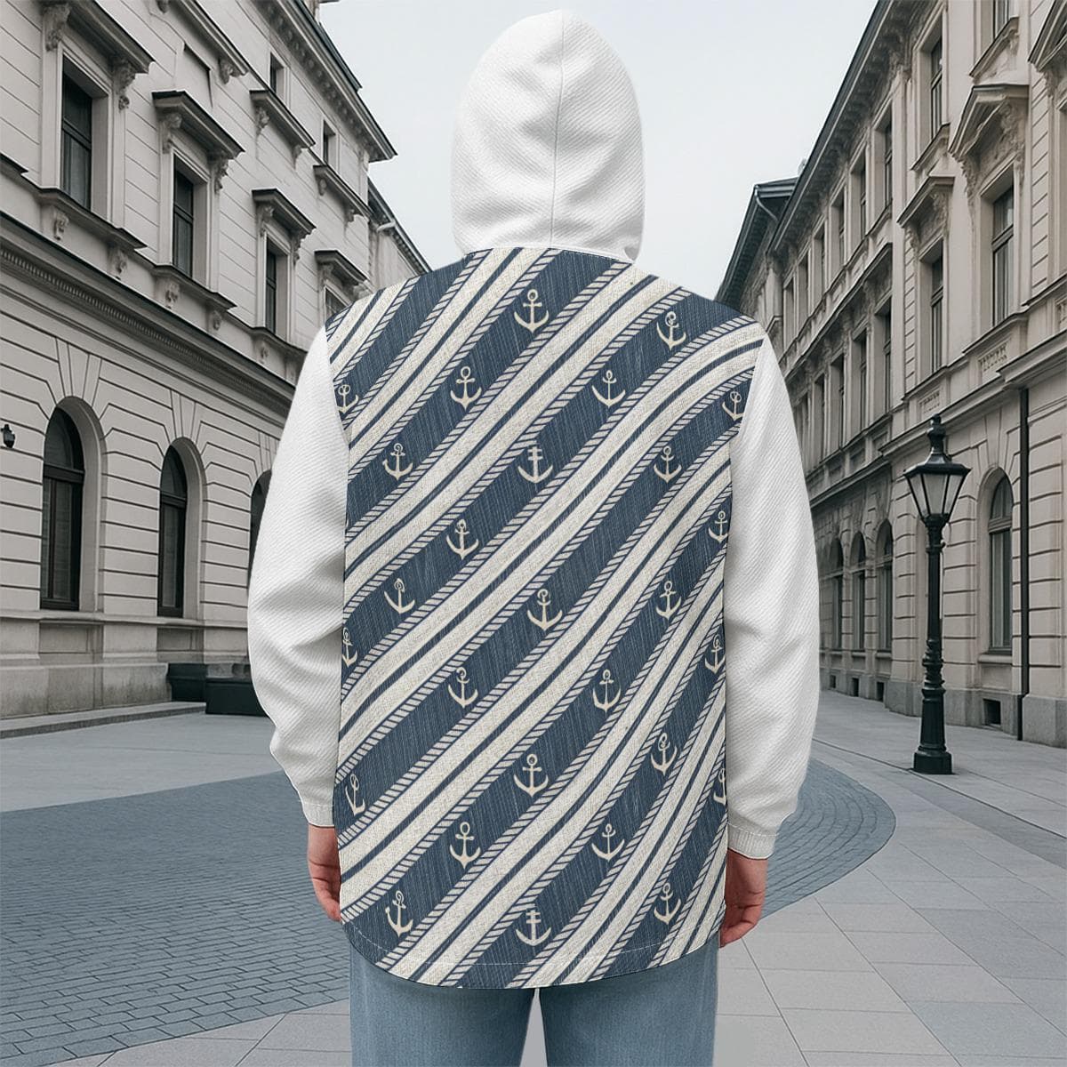 Everyday Kamo Nautical Striped Cotton Hooded Jacket Men
