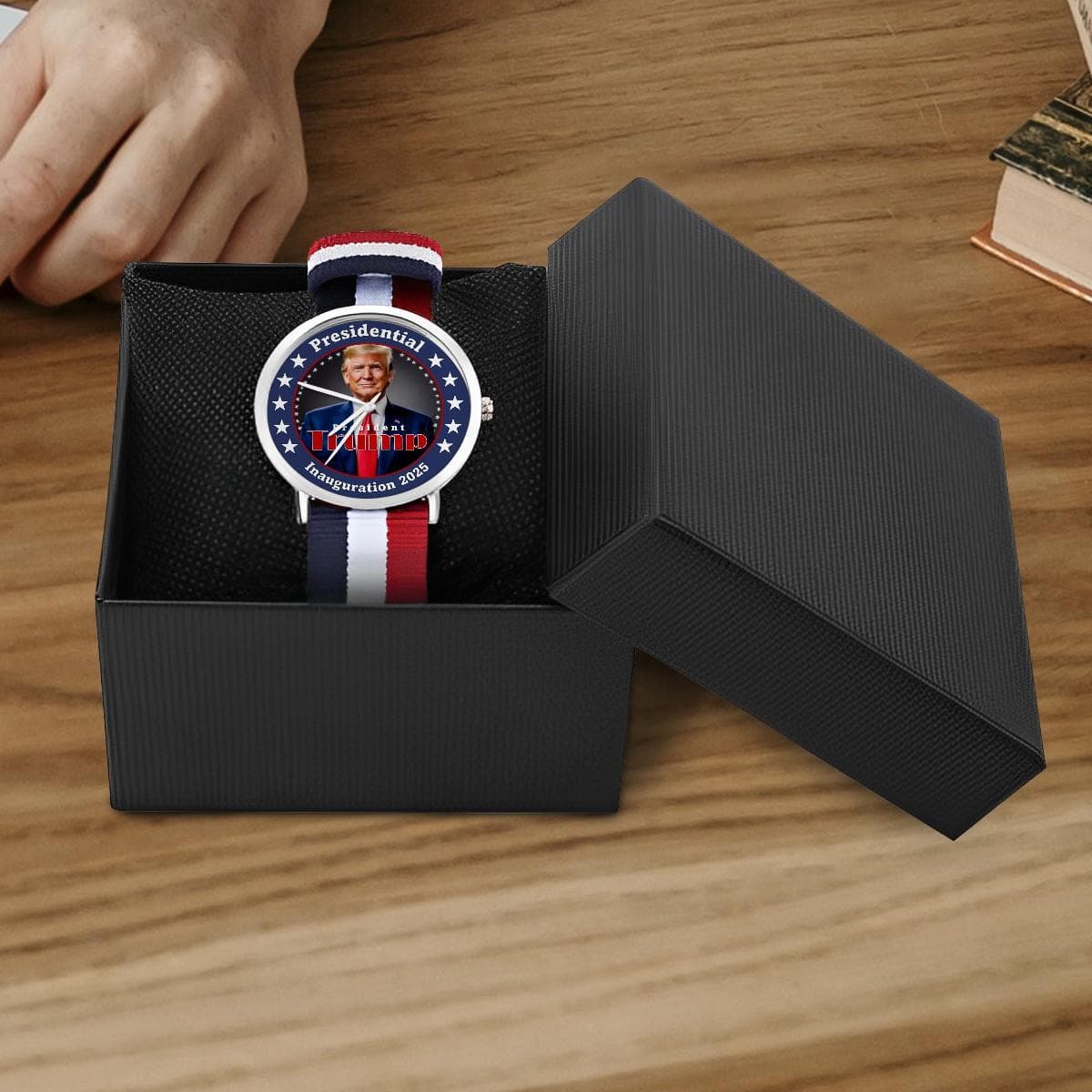 Trump 2025 Wrist Watch - Red White Blue Nylon Band, MAGA Patriotic Gift