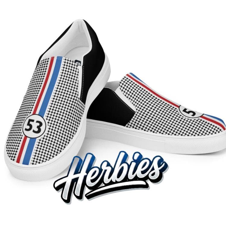 Men's Slip-On Canvas Shoes Black Checks | Handmade Casual Footwear