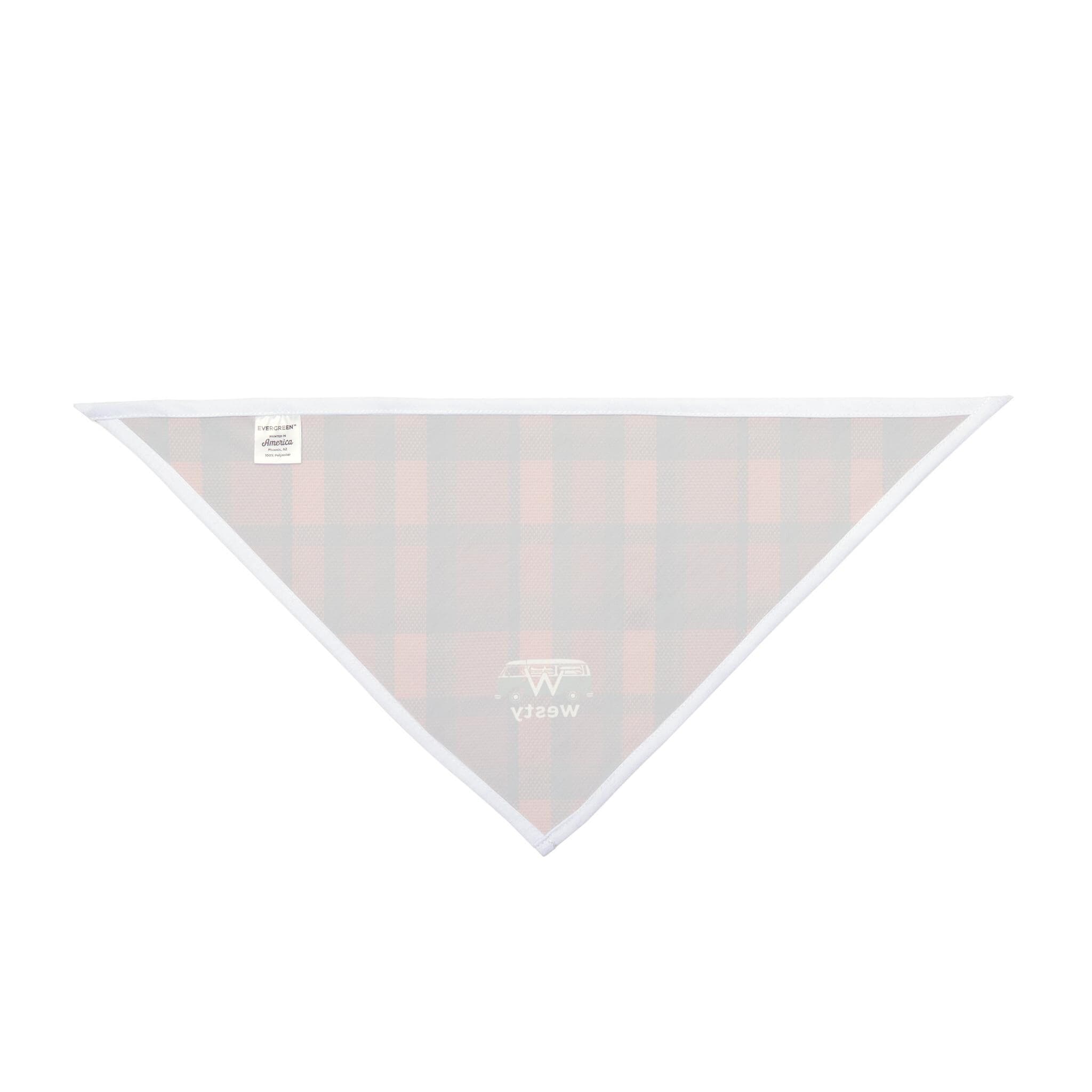 Westy Orange Plaid Pet Bandana, Camper Van Dog Scarf