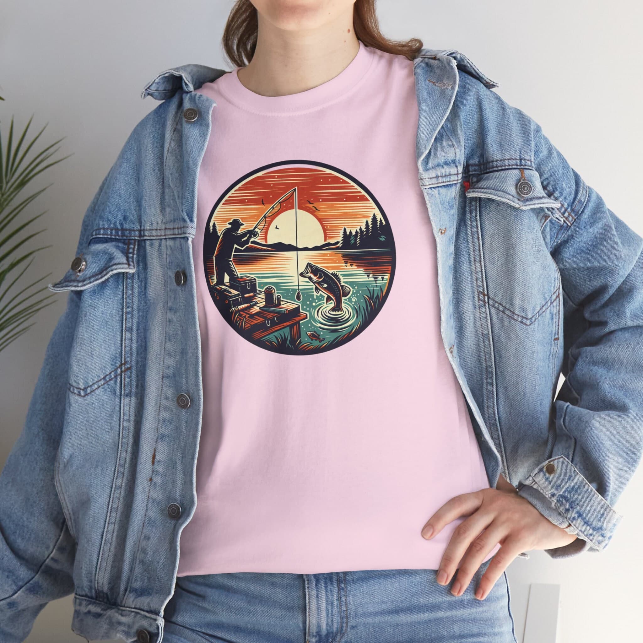 Handmade Bass Fishing T-Shirt | Woodcut Art Tee | Angler Gift Unisex