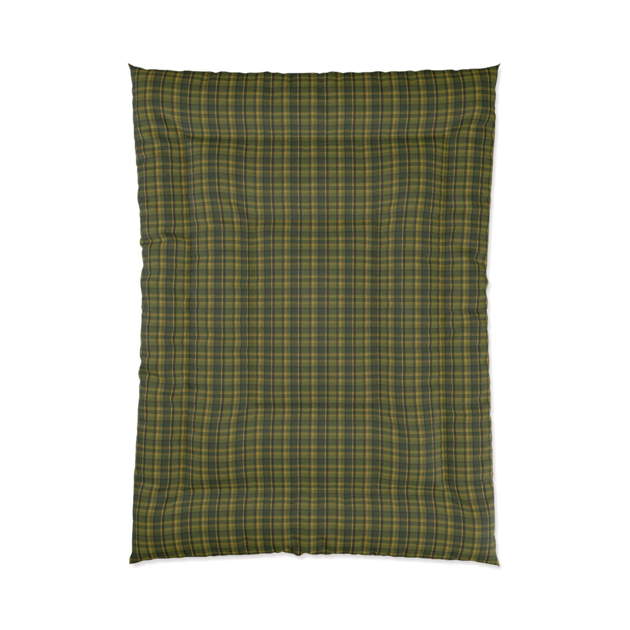 Green Plaid Comforter - Cozy Microfiber Bedding, Lodge Decor