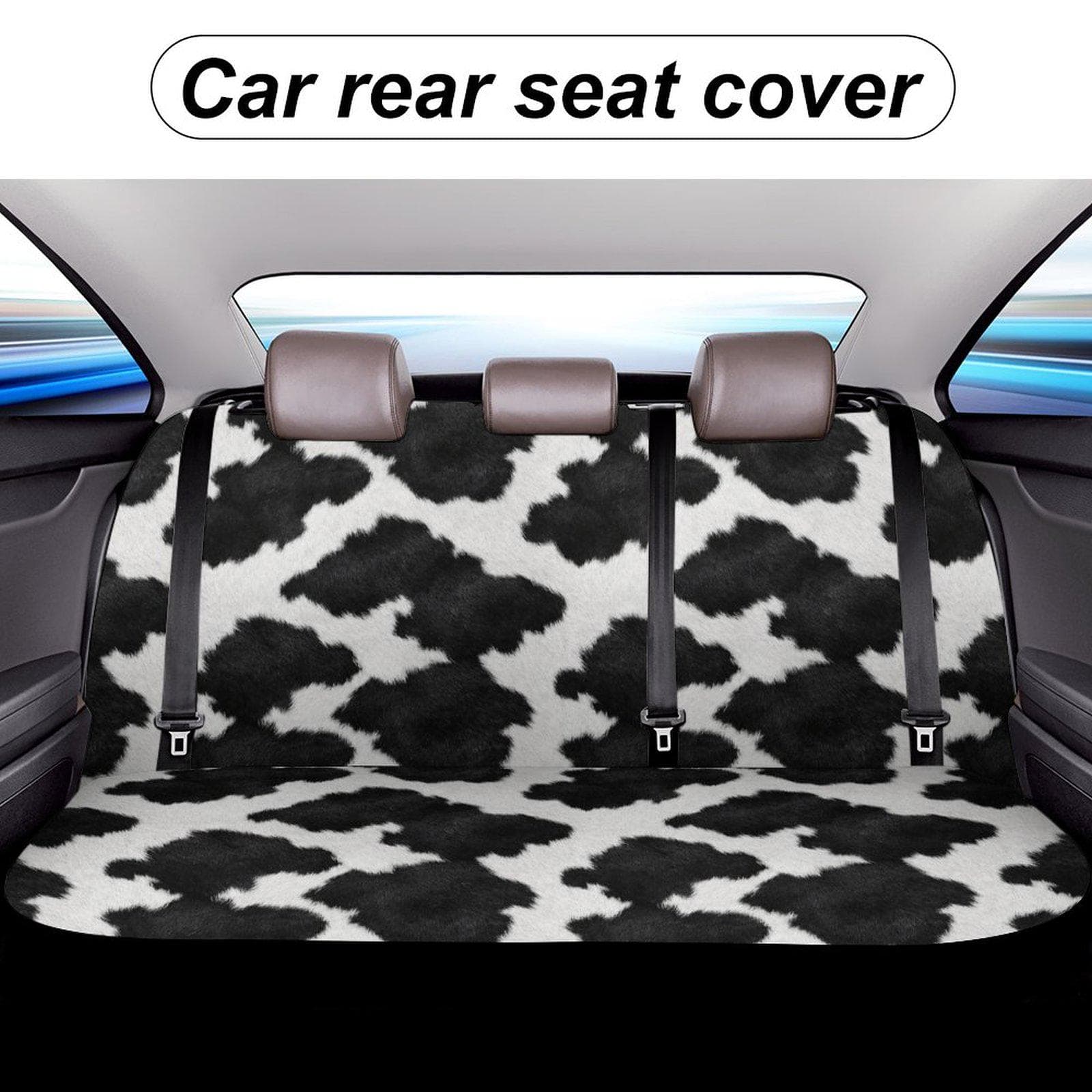 Cow Print Car Back Seat Cover | Stretch Polyester Spandex | SUV Sedan