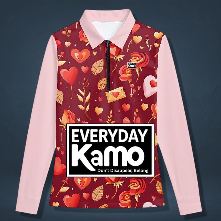 Everyday Kamo Women's Quarter Zip Long Sleeve Sport Shirt