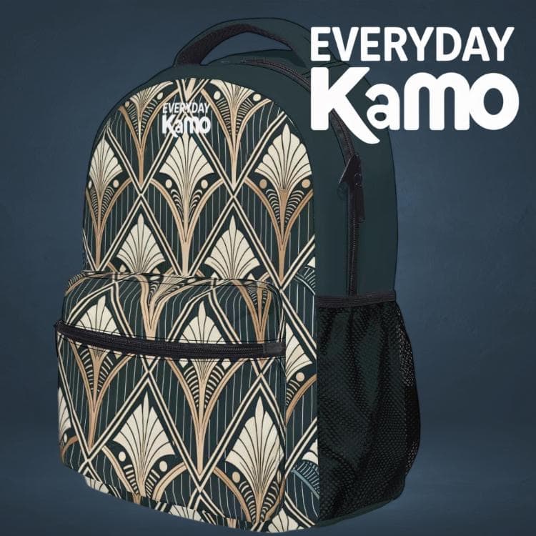 Everyday Kamo Art Deco Fan Pattern All-Over Print Backpack | Stylish & Durable School Bag