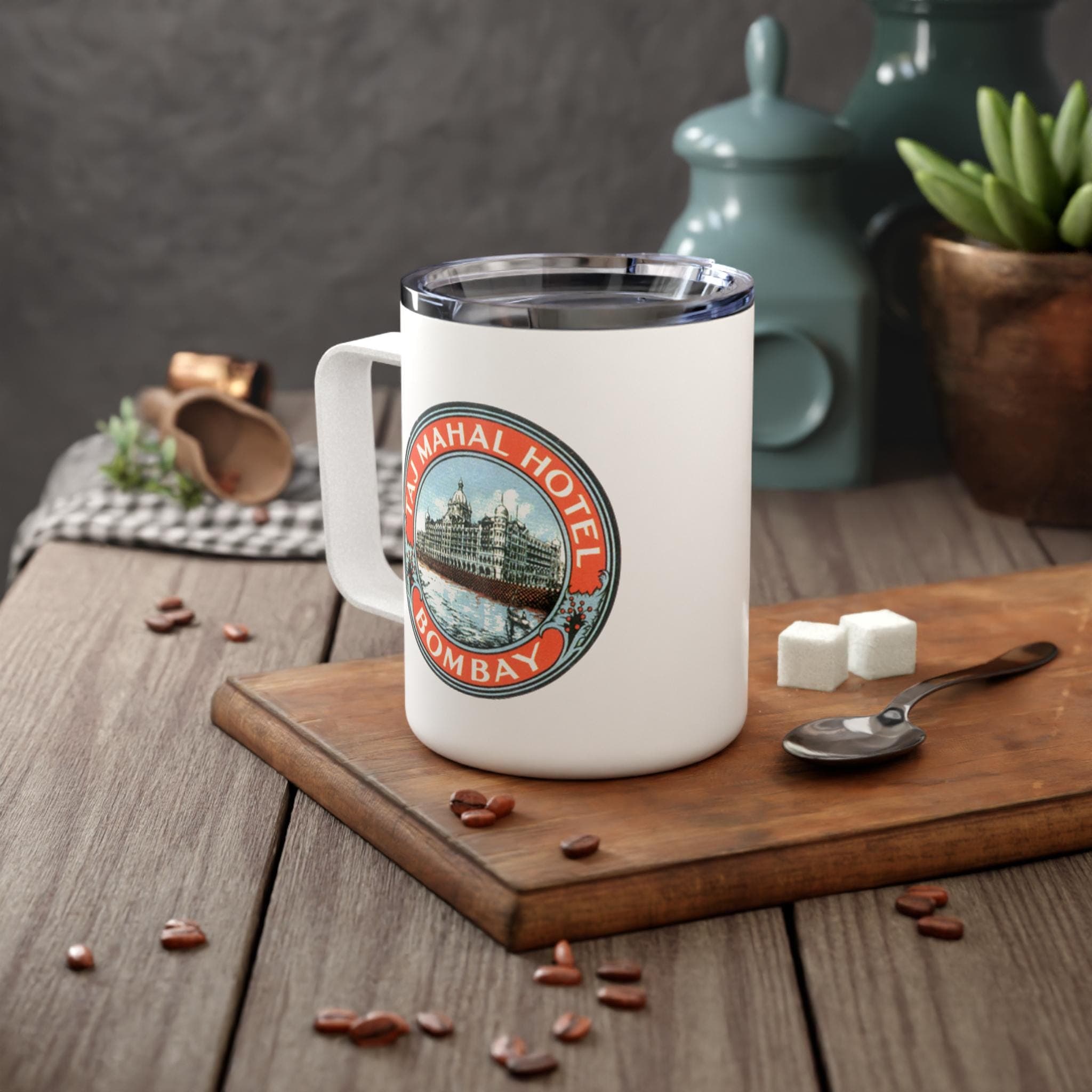 Taj Mahal Hotel 10oz Insulated Coffee Mug, Stainless Steel Travel Mug